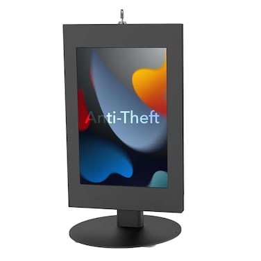 Mount-It! MountIt Lockable Tablet Countertop Kiosk Stand Compatible with Samsung Galaxy Tab A S Series Fully Enclosed AntiTheft Mount Fits 97131 Tablets 90 Rotation 180 Tilt Steel Base
