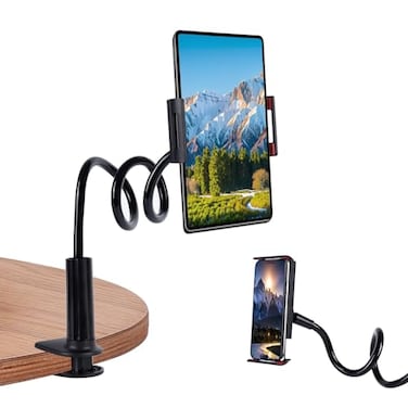 Kdyxvhy Lazy Bracket Gooseneck Tablet Holder for Bed 360 Flexible Long Arm Adjustable Tablets Stand Clamp for Desk Phone Mount Compatible with iPad 4 8 Tablet Gooseneck Holder Cell Phone Stand