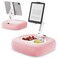 TabHolderix Tablet Pillow Stand Adjustable Kindle Holder with 2 Snack Bowls 360 Adjustable iPad Stand for Bed with 4713 iPad Kindle Phone Gift for Reading Accessories on Bed Sofa Pink
