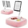TabHolderix Tablet Pillow Stand Adjustable Kindle Holder with 2 Snack Bowls 360 Adjustable iPad Stand for Bed with 4713 iPad Kindle Phone Gift for Reading Accessories on Bed Sofa Pink