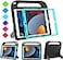 BMOUO Kids Case for iPad 9th8th7th Generation 202120202019 with Builtin Screen Protector Shockproof Handle Stand Kids iPad 102 Case Black and Turquoise