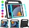 BMOUO Kids Case for iPad 9th8th7th Generation 202120202019 with Builtin Screen Protector Shockproof Handle Stand Kids iPad 102 Case Black and Turquoise