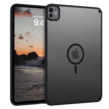 Telaso Magnetic for iPad Pro 11 inch 20252024 M5M4 Case Supports Pencils Translucent Matte Back Soft TPU Bumper Military Grade Shockproof Protective Case for iPad Pro 11 inch 20252024 Black