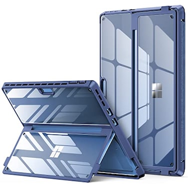INFILAND Case Crystal Clear MultiAngle Shockproof for Microsoft Surface Pro 910 Compatible with Surface Pro Signature Keyboard Slim Pen 2 Blue