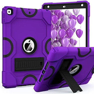 ZoneFoker for iPad 9th Generation Case iPad 8th 7th Generation Case iPad 102 Inch 202120202019 Case Heavy Duty Rugged Shockproof Protective Cover with Kickstand Dark Purple