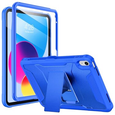 Soke Case for iPad A16 11th Generation 11inch 2025 iPad 10th Generation 109inch 2022 with Builtin Screen Protector and Kickstand Rugged Full Body Protective Cover Abyss Blue