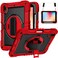 Techcircle Shockproof Case for iPad A16 2025 11inch iPad 10th Gen 2022 Carrying Case with Hand StrapPencil Holder Heavy Duty Rotating Kickstand Rugged Protective Cover Red