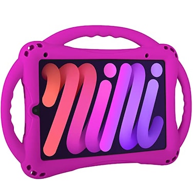 TopEsct Kids Case for iPad mini 7 A17 Pro 2024 iPad Mini6 2021 Shockproof Silicone Cover with Handle Stand for 83 iPad mini 6th7th Gen Purple