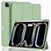 ZryXal iPad Pro 11 Inch Case M5 2025 M4 2024 Model A2836A2837A3006 Trifold Stand Smart Cover with Pencil Holder and Soft TPU Back Auto WakeSleep Matcha Green