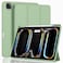 ZryXal iPad Pro 11 Inch Case M5 2025 M4 2024 Model A2836A2837A3006 Trifold Stand Smart Cover with Pencil Holder and Soft TPU Back Auto WakeSleep Matcha Green