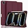 ZryXal iPad Pro 11 Inch Case M5 2025 M4 2024 Model A2836A2837A3006 Trifold Stand Smart Cover with Pencil Holder and Soft TPU Back Auto WakeSleep Wine
