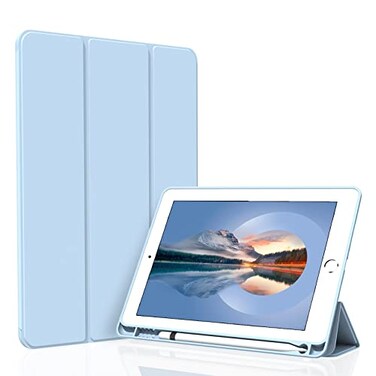 Divufus Case for iPad Air 3 Pro 105 Inch Lightweight Slim Soft TPU Trifold Stand Smart Cover Auto SleepWake Case with Pencil Holder for iPad Air 3rd GenerationPro 105 Light Blue