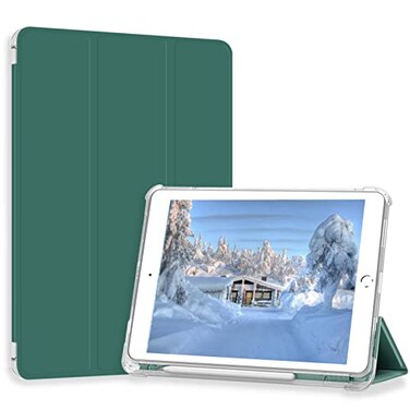 Divufus Case for iPad Pro 97 OnlyOld Model 2016 Lightweight Slim Auto SleepWake Trifold Stand Smart Cover Soft TPU Frosted Translucent Back Pencil Holder Case for iPad Pro 97 Inch Dark Green