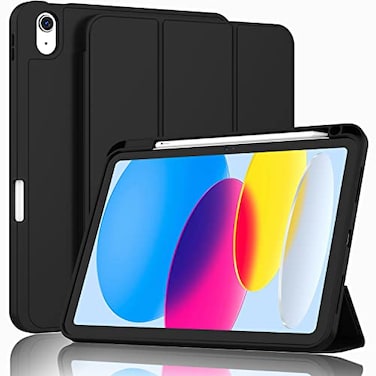 ZryXal iPad A16 CaseiPad 10th Generation Case 11Inch 2025109 Inch 2022 with Pencil Holder Smart Cover with Soft TPU Back Support Auto WakeSleep New Black