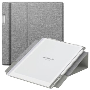 E NET-CASE ENETCASE Case for Remarkable 2 Paper Tablet MultiViewing Adjustable Folding Book Folio Cover with Builtin Pen Holder for 103 2020 Released Gray