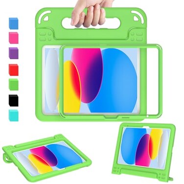 AVAWO Kids Case for New iPad A16 11th Generation 11 Inch 2025 iPad 10th Generation 109 2022 with Builtin Screen Protector Durable Shockproof Lightweight Handle Cover for i Pad 1011 Gen Green