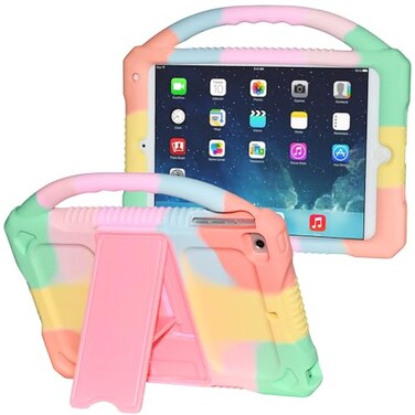Adocham Kids Case for iPad mini 5 4 3 2 1Shockproof Protective Silicone Cover for Apple 79 inch Kids iPad miniMini 2Mini 3Mini 4Mini 5 Case with Stand Handle Rainbow