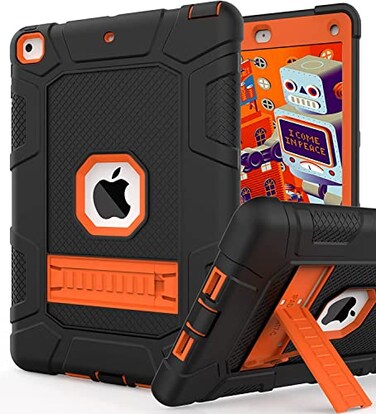 Rantice iPad 6th Generation Cases iPad 5th Generation Case iPad 97 Case iPad Air 2 Case Hybrid Shockproof Rugged Drop Protection Case Built with Kickstand for iPad 97 inch BlackOrange