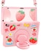 ACEMO for iPad A16 Case 11th Generation iPad 10th Generation Case for Kids Girls with 360 Rotating Kickstand Shoulder Strap Cute Strawberry Cover for iPad 109 inch 11 inch 2022 2025 Pink