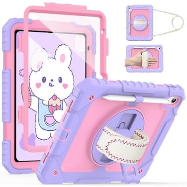 Cantis Case for iPad 11inch A16 2025 iPad 10th Generation 2022 109 inch with Screen Protector 11th Case with 360 Degree Rotating StandShoulder StrapPencil Holder Light PurplePink