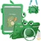 UUcovers Kids Case for iPad A16 11th Gen 11 2025iPad 10th Generation 109 inch 2022 360 Rotating Ring HandleStand Case with Pencil HolderShoulder Strap Girl Boy Cute Soft CoverGreen Crocodile