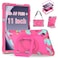 DETUOSI Case for Samsung Galaxy Tab A9 Plus 11 inch 2023 Tab A9 Plus Shockproof Cover with 360Rotatable Stand Shoulder Strap Heavy Duty Case for SMX210X216X218 Camouflage Rose Red