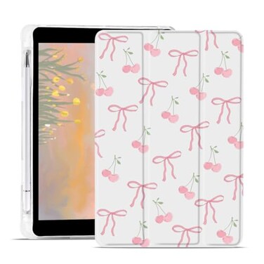JOYLAND Cute Cherry Bowknot Case for iPad mini 4 2015 iPad mini 5 2019 79 Inch with Pencil Holder Aesthetic Bow Preppy Girly Cover Auto WakeSleep Foldable Shockproof Case