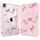 Tuiklol for iPad Pro 11 Inch 4th 3rd 2nd 1st Gen 2022 2021 2020 2018 Case Builtin Pencil Holder Shockproof Cover Clear Transparent Back Shell with Auto WakeSleep BowPink