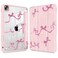 Tuiklol for iPad Pro 11 Inch 4th 3rd 2nd 1st Gen 2022 2021 2020 2018 Case Builtin Pencil Holder Shockproof Cover Clear Transparent Back Shell with Auto WakeSleep BowPink