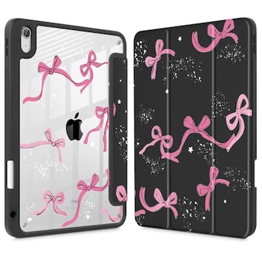 Tuiklol Case for iPad 11 inch A16 Chip 2025 11th GenerationiPad 109 inch 2022 10th Gen Buit in Pencil Holder with Shockproof Cover Clear Transparent Back Shell Auto WakeSleep Bow
