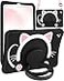 Wazzasoft for iPad 6th GenerationAir 2 Pro 97 Inch Case Girls Cute Black Cat Cover Girly Kawaii with Rotating Handle Stand Strap Silicone Funda for iPad Cases 6th GenAir2Pro 97