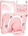 Wazzasoft for iPad Air 3rd Generation Case Pro 105 Case Girls Cute Cat Kawaii Cover Girly 3D Cartoon with Rotating Handle Stand Strap Soft Silicone Funda for Apple iPad Air 3 Pro 105 Cases