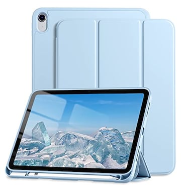 Dirrelo Compatible with iPad A16 11th Generation Case 11 Inch 2025 New for iPad 10th Generation Case 109 Inch 2022 Trifold Stand TPU Protective Cover with Pencil Holder Auto SleepWake Sky Blue