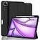 ZryXal New iPad Air 13 Inch Case M3 2025M2 2024 with Pencil Holder Trifold Stand Smart Case with Soft TPU BackAuto WakeSleep Black