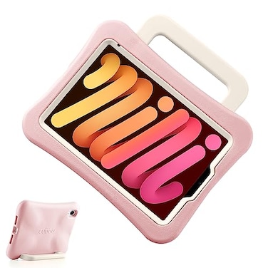 LeiJue Kids Case for iPad mini 7 A17 Pro 2024 iPad Mini6 2021 Light Weight Heavy DutyShockproofDrop Proof with HandleKickstand Child Friendly Cover for iPad mini 7th6th Gen 83inch Pink