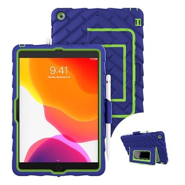 Gumdrop Cases Gumdrop Hideaway Rugged iPad case Fits Apple iPad 9th Generation 8th 7th Gen Drop Tested CoverRoyal Blue Lime RL