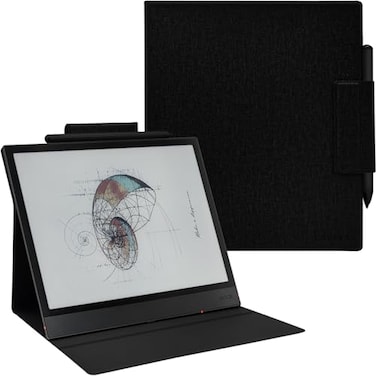 GOVTVA Magnetic Stand Case for Onyx Boox Tablet Note Air 5 CNote Air 4 CNote Air 3 C 202520242023 Released UltraThin Leather Cover with Magnetic Pen Buckle Auto SleepWake Cloth Black