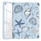 JOYLAND Sea Shells Case for iPad 7th8th9th Generation Clear Transparent Acrylic Hard Back Ice Blue Case with Pencil Holder Trifold Stand Tablet Cover for iPad 102 201920202021
