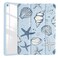 JOYLAND Sea Shells Case for iPad 7th8th9th Generation Clear Transparent Acrylic Hard Back Ice Blue Case with Pencil Holder Trifold Stand Tablet Cover for iPad 102 201920202021