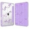 May Chen for iPad 9th Generation with Pencil Holder iPad 8th7th Gen Case 102inch Penceil Holder Trifold Stand Auto WakeSleep Clear TPU Protection Back Cover Purple Bows