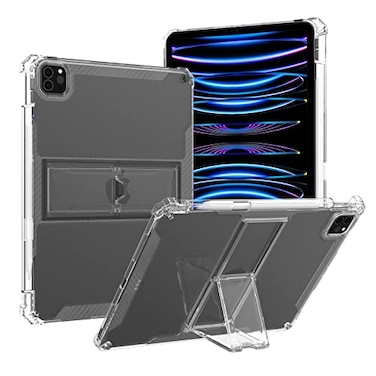 Dteck Clear Case for iPad Air 13 inch iPad Pro 129 6th5th4th3rd Generation Case Thin Slim Lightweight AntiYellowing Transparent Bumper Shock Drop Protection Stand Cover with Pencil Holder