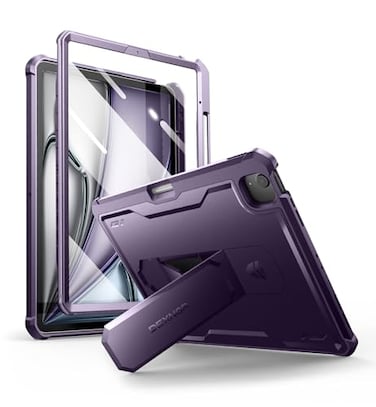 Dexnor for iPad Air 13 Inch Case 20252024 M3M2 with Pencil Holder Builtin Screen Protector MultiAngle Kickstand Heavy Duty Shockproof Full Body Protective Cover for iPad Air 13 Purple