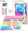BATYUE Case for iPad A16 11th10th Gen 11109 Heavy Duty Shockproof Cover for Kids with 360 Rotating 180 Folding Stand Screen Protector Shoulder Strap Pencil Holder Colorful Pink