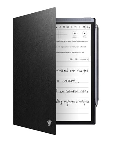 iflytek Protective Folio Case for iFLYTEK AINOTE Air2 NoteTaking Tablet 82 Premium PU Leather Slim Lightweight Durable Cover with a Pen Clip for EInk Writing Tablet Water and Dustproof Black