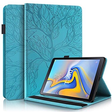 Pefcase Case for Samsung Galaxy Tab A 105 2018 Model SMT590T595T597 Flip Stand Leather Wallet Case Protective Cover with Card Holder for Tab A 105 2018 Model SMT590T595T597 Turquoise