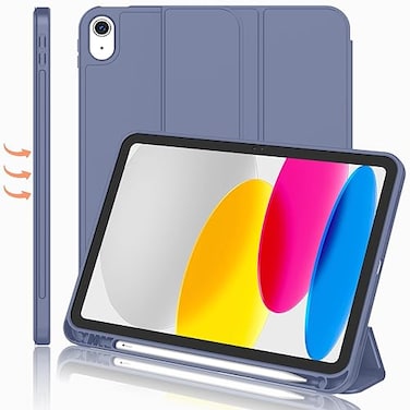 iMieet iPad A16 CaseiPad 10th Generation Case 11Inch 2025109 Inch 2022 with Pencil Holder Trifold Stand Smart Cover with Soft TPU BackAuto WakeSleepLavender
