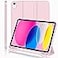 iMieet iPad A16 CaseiPad 10th Generation Case 11Inch 2025109 Inch 2022 with Pencil Holder Trifold Stand Smart Cover with Soft TPU BackAuto WakeSleepPink