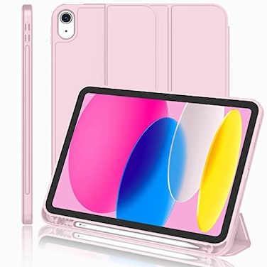 iMieet iPad A16 CaseiPad 10th Generation Case 11Inch 2025109 Inch 2022 with Pencil Holder Trifold Stand Smart Cover with Soft TPU BackAuto WakeSleepPink
