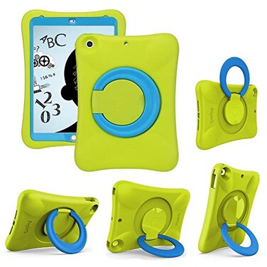 NLR FUN Kids Case for iPad Shockproof Cover for 97 iPad 6th5th Generation 20182017 iPad Air 2 iPad Air Lightweight Full Body Protective Case with Foldable HandleStand GreenBlue