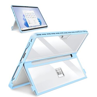 SSS&Acirc;&middot;GRGB SSSGRGB Case Updated Version fit Microsoft Surface Pro 1110 98 13Inch Allinone Rugged Case Compatible with Type Cover Keyboards TransparentLight Blue